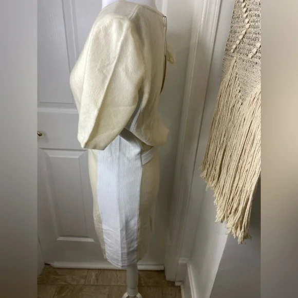 NWT QUINN Cream Short Cashmere Sleeve Knit Dress - Picture 3 of 7